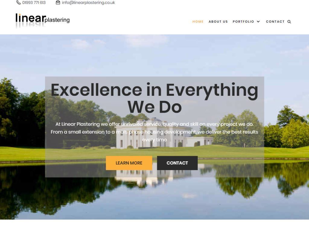 Linear Plastering Website Screenshot