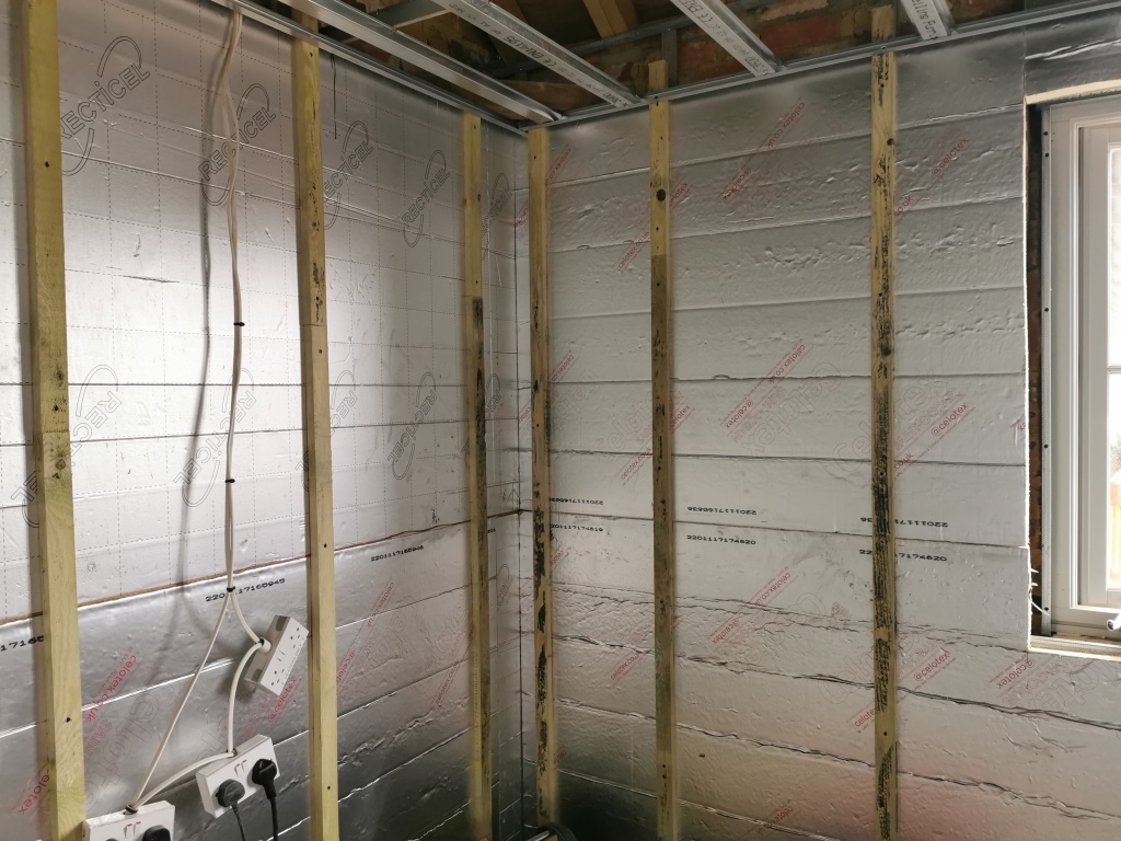 Image showing thermal Insulation to exterior internal walls - Internal Wall Insulation (IWI)