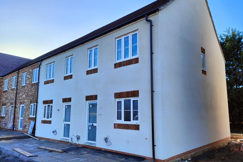 External Render on Houses at Newport Towers, Berkeley Gloucester (Near West Oxfordshire)