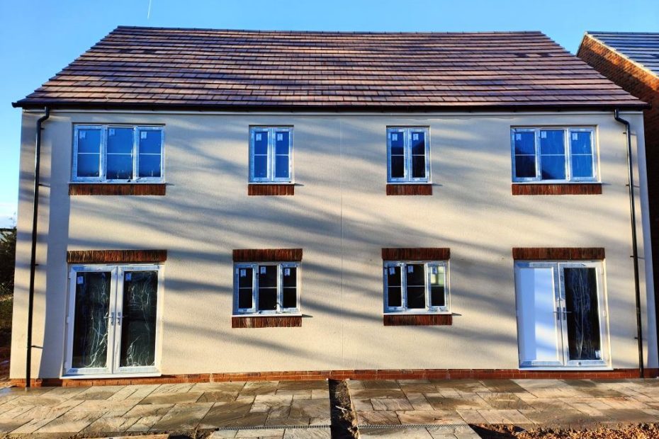 External Render on Houses at Newport Towers, Berkeley Gloucester (Near West Oxfordshire)